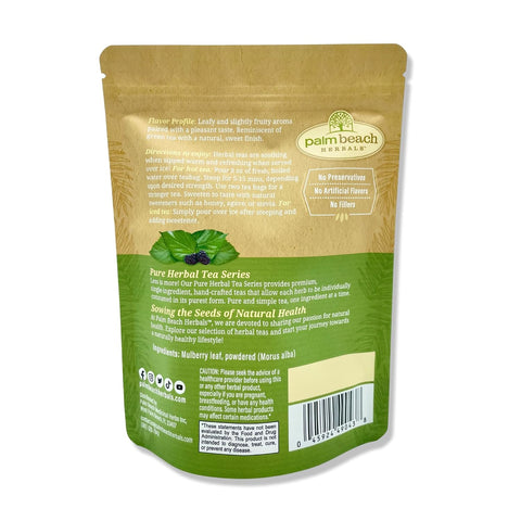 Palm Beach Medicinal Herbs - Mulberry Leaf Tea - Pure Herbal Tea Series, 30ct