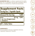 Solgar Gentle Iron (Iron Bisglycinate) 25 Mg - 180 Vegetable Capsules - Non-Constipating, Gentle On Your Stomach - Non-Gmo, Gluten - 180 Servings