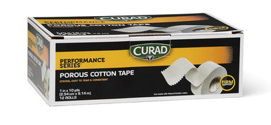 Curad Performance Series Premium Porous Cotton Tape 1" x 10 yd. Box of 12