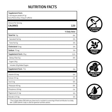 FIRST ENDURANCE Liquid Shot - Running Cycling Triathlon Fuel for Instant Energy and Cramp Relief | Electrolytes High Carb | Liquid Energy for Endurance Sports | Kona-Mocha w/25mg of Caffeine