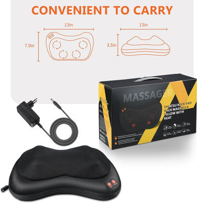 Brelley Neck And Back Massager With Heat Electric Shiatsu Deep Tissue Kneading Massage For Neck Back Shoulders And Legs For Men Women Christmas Mother'S Day & Father'S Day