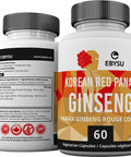 EBYSU Korean Red Ginseng Supplement Used in Herbal Medicine to Support Cognitive Function, Increase Resistance to Stress & Increase Energy 60 Vegetarian Capsules (500 mg)
