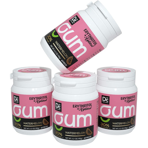 DC24 DAILY CARE Xylitol Chewing Gum with Erythritol, Aspartame Free & Sugar Free Gum for Dry Mouth, Low-Calorie, Sugarless, Assorted Flavors Variety Bulk Pack 60-Piece Pack, 4 Packs