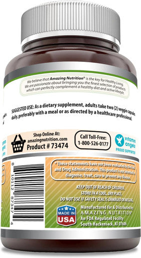 Amazing Nutrition Formulas White Kidney Bean Extract | 6500 Mg Per Serving | 120 Veggie Capsules Supplement | Non-GMO | Gluten | Made in USA