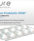 Power Probiotic 100B 30 AcidResistant Capsules 4 Proven Strains 100 Billion CFU / Capsule Sealed in NitrogenPurged Aluminum Blister Packs to Insure Freshness NO Refrigeration Required