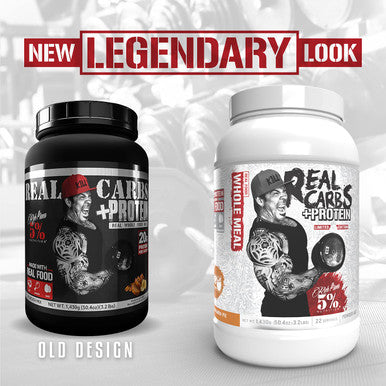 5% Nutrition Rich Piana Real Carbs + Protein | Clean Mass Gainer Protein Powder | Real Food Carbohydrate Fuel for Pre Workout/Post-Workout Recovery Meal | 3.2 lb, 22 Srvgs (Blueberry Cobbler)