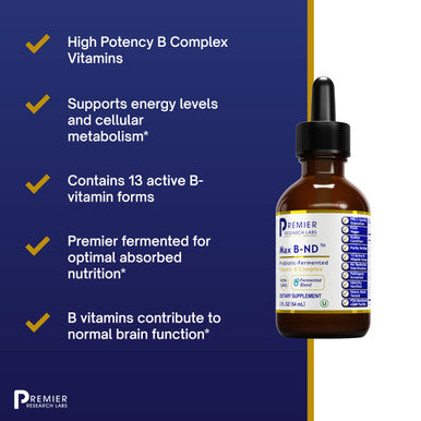 Premier Research Labs Max B-Nd - Supports Liver Health, Energy Levels, Brain Health & More - Vitamin B-Complex Liquid - Immune