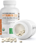 Bronson Vitamin D3 2,000 IU (1 Year Supply) for Immune Support, Healthy Muscle Function & Bone Health, High Potency Organic Non-GMO Vitamin D Supplement, 360 Tablets