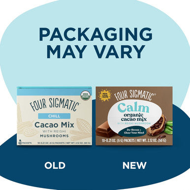 Four Sigmatic Calm Mushroom Cacao Mix | Organic Instant Cacao With Organic Reishi Mushroom Powder | Supports Calm & Relaxation | Drink It Or Bake With It | Vegan Gluten- Dairy- | 10 Count