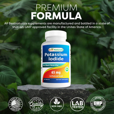 Best Naturals Potassium Iodide 65 mg - Dietary Supplement 60 Tablets (2 Bottles) (2)