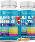Immune Support 8 In 1 Capsules - Zinc Supplement, Vitamin D3 5000 Iu, Vitamin C 1000Mg And Elderberry - Immune Booster Ginger Root, And Turmeric - [2-Pack]