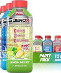 SueroX Sugar Free Electrolyte Drink, Party Pack, 21.3 Fl Oz, 12 Count | Sports Drink with 8 Ions, Zero Sugar, Zero Calories, Hydration & Recovery