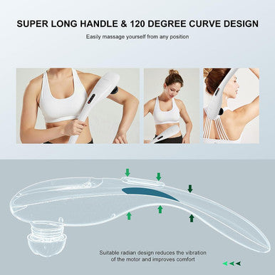 Megawise Cordless Back Massager For Shoulders, Waist, Legs, Rechargeable 3200Mah Battery, 5 Speed And 5 +2 Massage Nodes 5 Hard, 2 Soilicone Nodes, Massage While Moving Around(Off White Cordless)