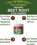 Organic Beet Root Powder - Ultra High Purity Super Food Beets Juice Powder. 100% Pure Nitric Oxide Boosting Beetroot Supplement. Keto, Paleo, Vegan Reds Superfood Rich In Polyphenols