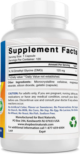Best Naturals DMG 125 mg 120 Capsules (120 Count (Pack of 3))