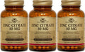 Solgar Zinc Citrate 30 Mg 100 Vegetable Capsules (1 Pack Of 3 Bottles)