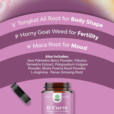 Natures Craft Bigger Butt and Breast Enhancement Pills for Women Advanced Herbal Formula for Breast Shape and Size Support Butt Support Supplement Women's Wellness 60 Capsules