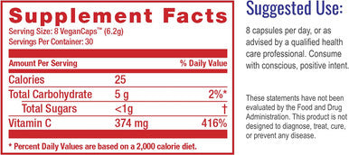 HealthForce SuperFoods Truly Natural Vitamin C - 240 VeganCaps - Pack of 2 - Whole Food Vitamin C Complex from Acerola Cherry Powder - Immune Support - Vegan & Gluten Free - 60 Total Servings