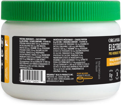 Organika Electrolyte Energy- Pre-Workout, 2G Of Creatine, Natural Yerba Mate Caffeine, Inositol- Passionfruit Guava Flavour- 180G