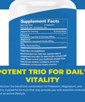 Life Strength Magnesium Potassium Supplements + Zinc 90 Capsules For Vascular Health - High Absorption Vegan, Natural Ingredients Supplement For Leg Cramps And Sleep