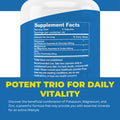 Life Strength Magnesium Potassium Supplements + Zinc 90 Capsules For Vascular Health - High Absorption Vegan, Natural Ingredients Supplement For Leg Cramps And Sleep