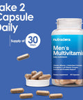 Multivitamin For Men - Daily Mens Multivitamins & Multiminerals Supplement For Vitality, Focus, & Performance, Mens Multi Vitamins A, C, D, E & B12, Zinc, Calcium, Magnesium & More Pack Of 1