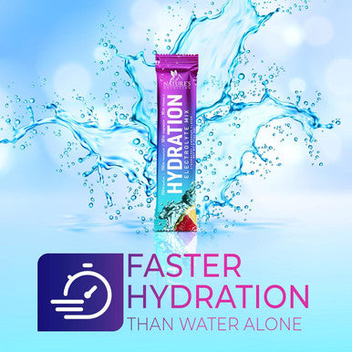 Nature'S Nutrition Electrolytes Powder Hydration Packets | Sugar Recovery Electrolyte Drink Mix Powder Replenisher in Convenient On the Go Hydration Packets | Non-GMO Vegan Keto Strawberry Lemonade - 16 Servings