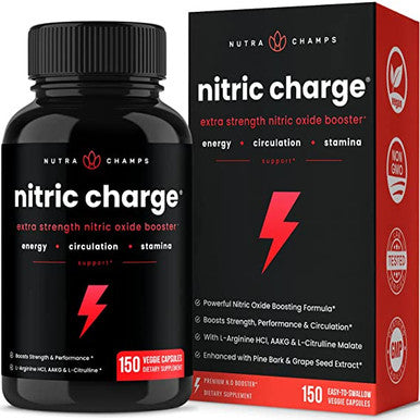 Nitric Oxide Supplement with L Arginine Citrulline Malate AAKG Pine Bark & Grape Seed Extract - NO Booster for Muscle Growth Strength Vascularity Energy & Blood Flow Vegan Capsules