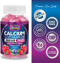 Nature'S Nutrition Sugar Calcium Gummy Bites Plus 400 IU Vitamin D3 Bone Health & Immune Support Supports Bone Strength - Chewable Calcium Nutrition Supplement Non-GMO Berry Flavor Chews - 120 Gummies