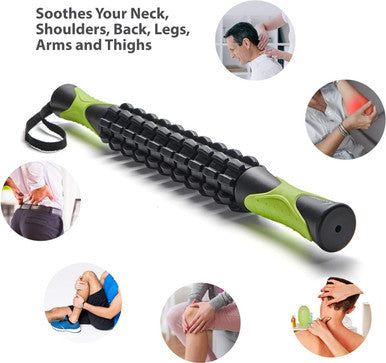 Muscle Roller Stick, Sportneer Body Massage Stick Tools,Calf Roller, Back Leg Massager For Athletes Relief Muscle Soreness, Cramping And Tightness,Soothing Cramps (Black- Version)