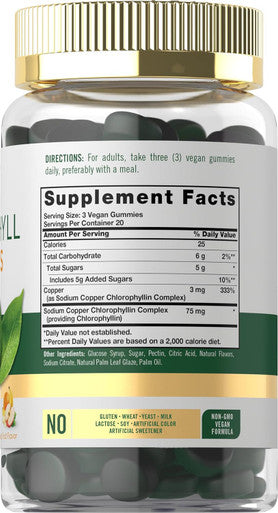 Carlyle Chlorophyll Gummies | 60 Count | Mixed Fruit Flavor | Complex Vegan Supplement | Non-GMO & Gluten