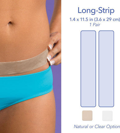 Epi-Derm Long Strips, Premium Grade Silicone Scar Sheets For C-Section, Tummy Tuck, Cardiac Surgery Scars, Easy To Use & Reusable Silicone Gel Sheets For Scars, 1.4 X 11.5 In - 1 Pair, Natural