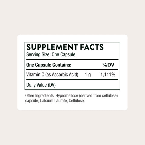 Thorne - Vitamin C 1000 Mg Supplement - Supports Healthy Immune Function & Collagen Formation - Provides Antioxidant Benefits - Third-Party Certified - Gluten Dairy & Soy-Free 60 Capsules