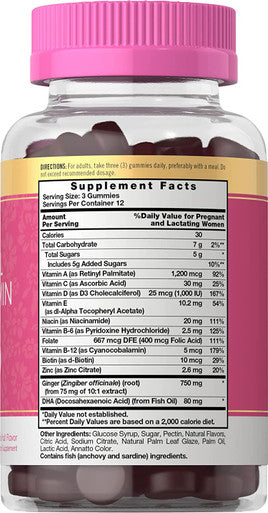 Carlyle Prenatal Vitamin Gummies | 36 Count | with DHA and Folic Acid | Non-GMO & Gluten Free Multivitamin