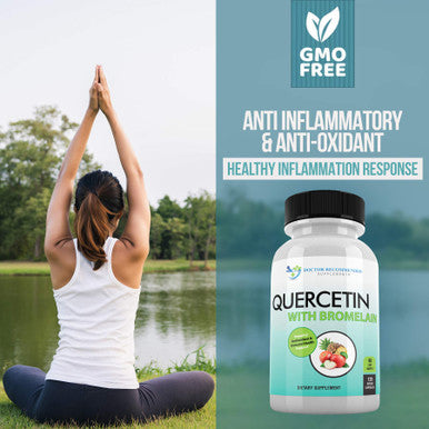 Quercetin 800mg w/Bromelain 165mg Per Serving 120 Veggie CapsulesFull 60 Day Supply Vitamin Supplement to Support Cardiovascular Health Bioflavonoids for Cellular Function Gluten Free NonGMO