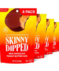 SkinnyDipped Caramel Peanut Paradise Cups, 2g Sugar per Cup, Gluten Free, Low Carb Snack, 3.2oz Resealable Bags, 6 Count (Pack of 4)