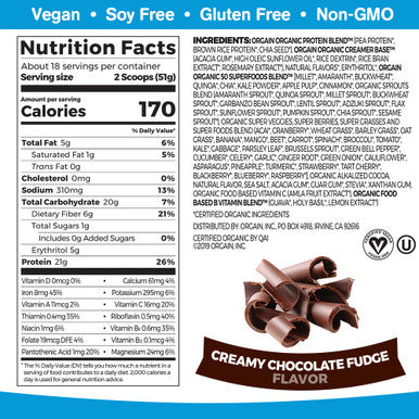 Orgain Bundle Peanut Butter Protein Powder and Chocolate Protein Superfoods Powder Vegan Made without Dairy Gluten and Soy NonGMO
