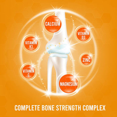 Calcium Supplement - 3X Calcium Plus Vitamin D3 & Magnesium for Bone Health & Immune Support - Nature's Vitamins C & D Supplement, Gluten Free Calcium Bone Strength Tablets 120 Count