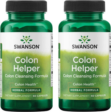 Swanson Colon Helper - Promotes Digestive Health Using Vervain Goldenseal Root Slippery Elm Bark & More - Herbal Supplement Aiding Healthy Eliminations - (60 Capsules) 1 Pack (2 Pack)