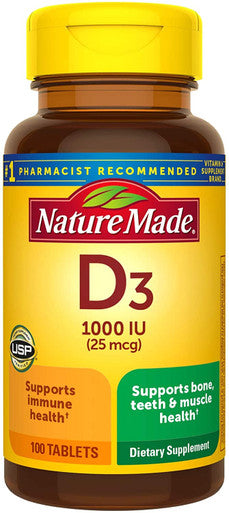 Nature Made Vitamin D3 1000 IU Tablets 100 ea