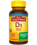 Nature Made Vitamin D3 100 Tablets Vitamin D 1000 Iu (25 Mcg) Helps Support Immune Health Strong Bones And Teeth & Muscle Function 125% Of The Daily Value For Vitamin D In One Daily Tablet