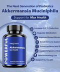 Akkermansia Probiotic, Boosts Glp-1, 300M Afu, Inulin Prebiotic Fiber - Gut Health Supplements For Men & Women (60 Capsules)