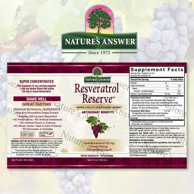 Nature'S Answer Alcohol- Resveratrol Reserve 5oz Concentrated Liquid | Packed with Antioxidants | Promotes Overall Well-Being | Immune System Support | Single Count