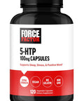 Force Factor 5HTP Sleep Aid and Mood Support Supplement Extra Strength 5 HTP Natural Sleep Supplement for Adults to Support Calm and Stress Balance Vegan Non-GMO 120 Capsules