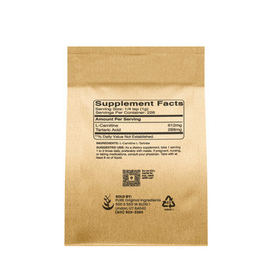 PURE ORIGINAL INGREDIENTS L-Carnitine L-Tartrate (8Oz) Powder, Amino Acid Supplement, Lab-Verified
