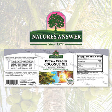 Nature'S Answer Extra Virgin Coconut Oil Softgels Organic Coconut Oil Multi-Purpose Non-GMO Ideal for For Hair Skin Body Moisturizer (Pack of 2)