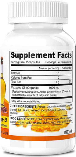 DEVA Vegan Flax Seed Oil,500MG,Vegan, 90 VCAP, 3 Pack