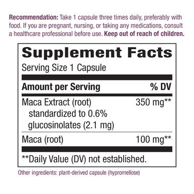 Nature'S Way Maca Standardized 0.6% Glucosinolates, 350 Mg Of Extract Per Serving, 60 Vcaps