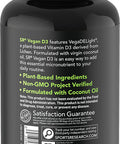 Vegan Vitamin D3 5000iu 125mcg with Coconut Oil 100 PlantBased Vitamin D Supplement for Bone Joint Immune Support Carrageenan Vegan NonGMO Verified 60 PlantGels
