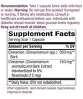 Nature'S Way Premium Extract Cinnamon Standardized To 8% Flavonoids 120 Vcaps